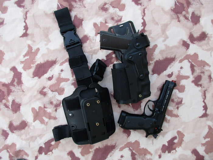 M92 - 1911 Fondina Rigida Cosciale e da Cintura Torcia - Laser