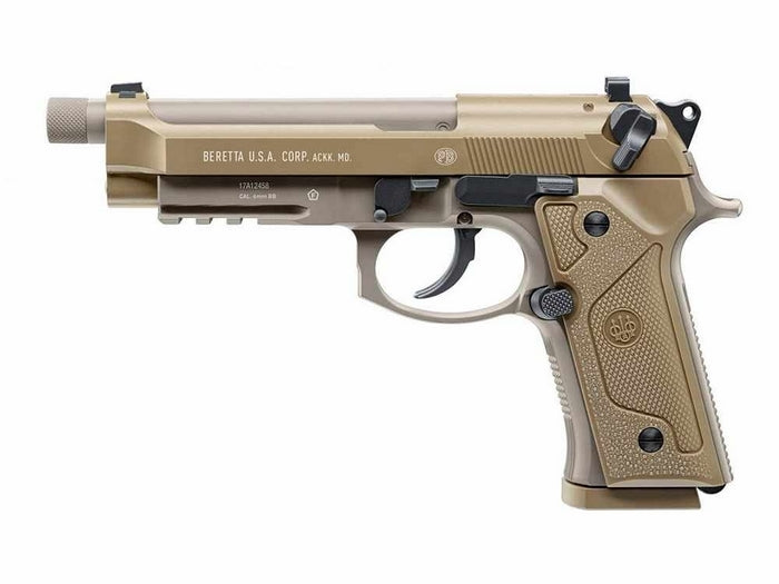 Beretta M9A3 - M96A1 Type Scritte e Loghi originali FDE Blowback Co2 Metal Slide by Kwc x Umarex