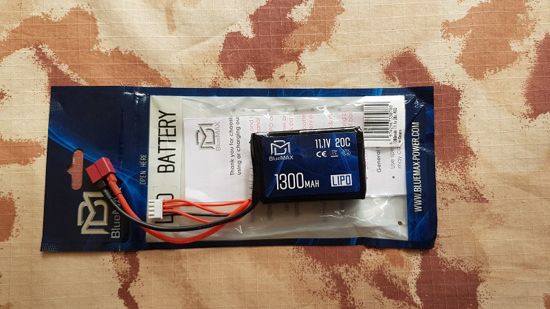 BlueMax Li-Po Battery Batteria 11.1V 1300mAh 20C PEQ Deans by BlueMax