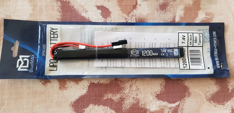 BlueMax Li-Po Battery Batteria 1200mAh 20C 7.4v AK Stick by Blue Max