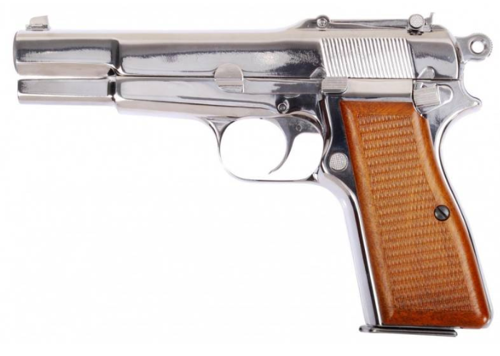 Browning HP M1911 Military "King of Nines" Chrome 9X21 Parabellum Full Metal High Power GBB by We