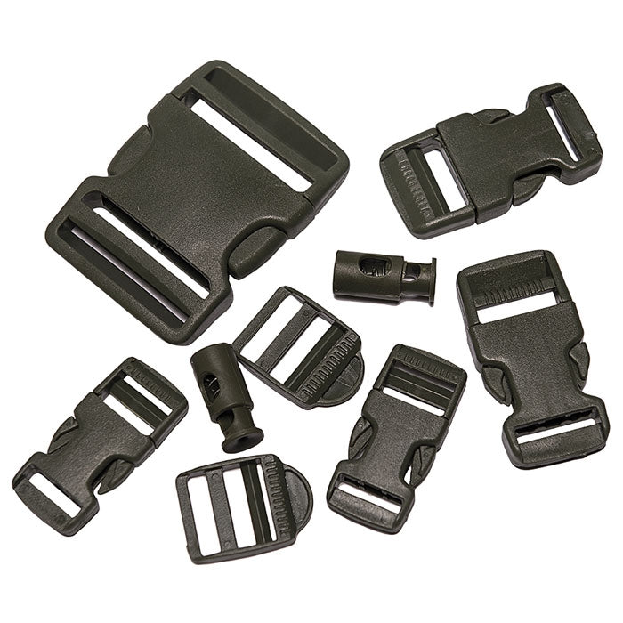 Buckle Set - Kit Fibbie - Clip - Field Repair Kit OD Olive Drab