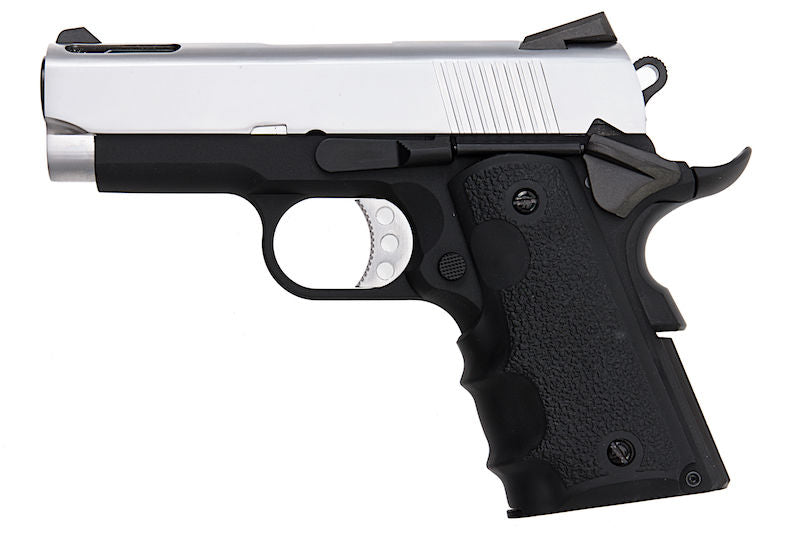1911 .45 ACP Officer Size NE10 Series Aluminum Slide GBB Black Frame & Silver Slide by Armorer Works Customs