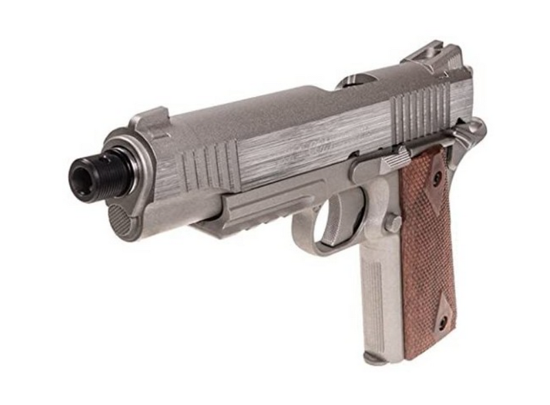 Colt 1911 M45A1 Co2 Scritte e Loghi Originali NBB Non Blow Back Siver - Chrome Metal Slide by Cybergun
