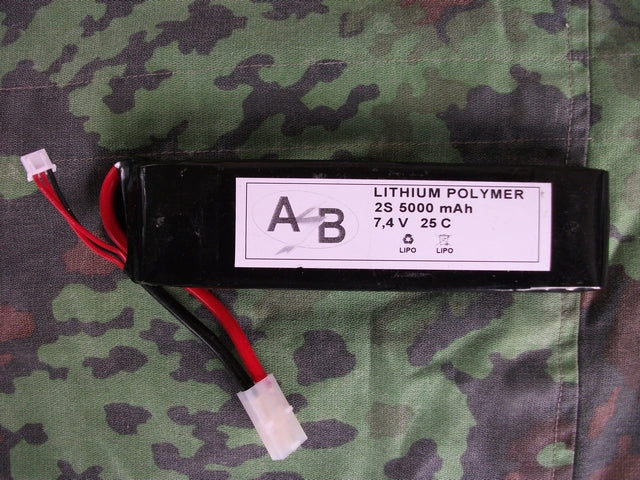 Li-Po Batteria A-B 7.4.v 5000mAh 25C+