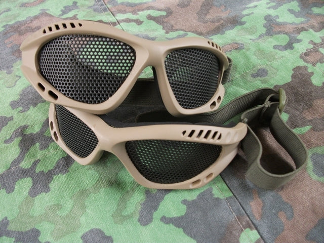 Occhiali a Rete Tactical Metal Fishness Goggles Tan by Wosport