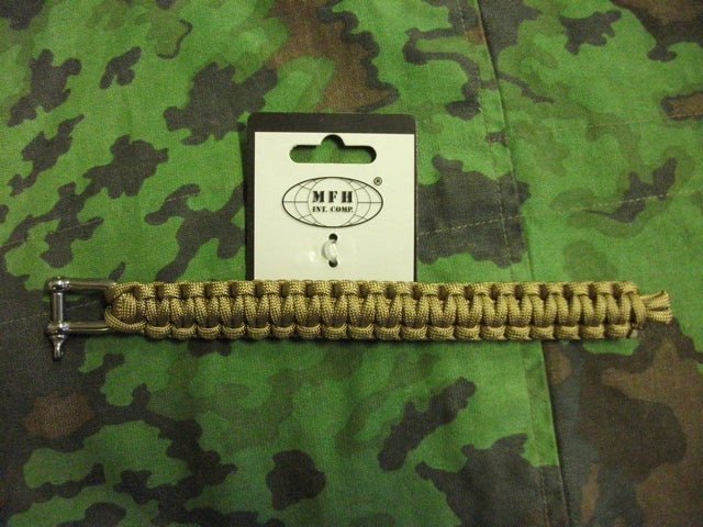 Paracord Bracciale Tan con Moschettone Marino Inox