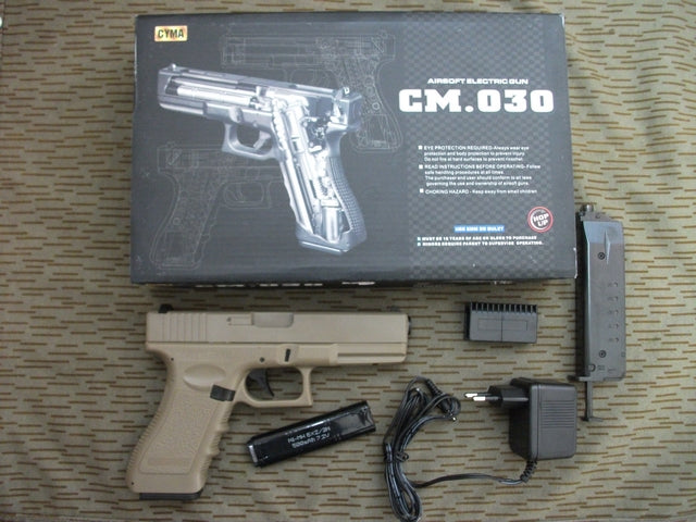 Cyma G18c Tan AEP Air Electric Pistol Full Auto 3° Version by Cyma