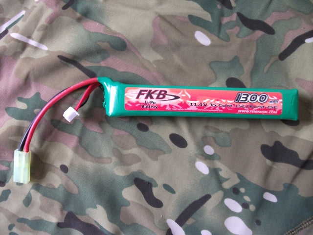 Li-Po Batteria "Tubo" 1300mAh 11,1v. 15C by FKB