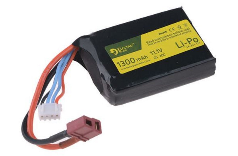 Deans T-Plug Li-Po Battery An-Peq Size 1300mAh 20-40C 11,1v.by Electro River