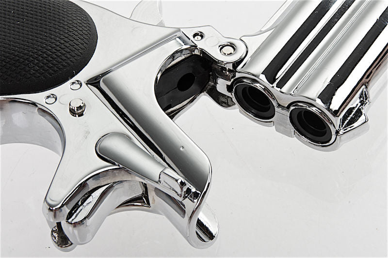 Derringer "Silver - Chrome" Full Metal Double Barrel 6mm. GNB by Maxtact