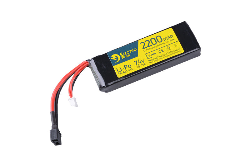 Li-Po Battery Batteria Stick 2200mAh 20C 7,4V Deans Connector by Electro River