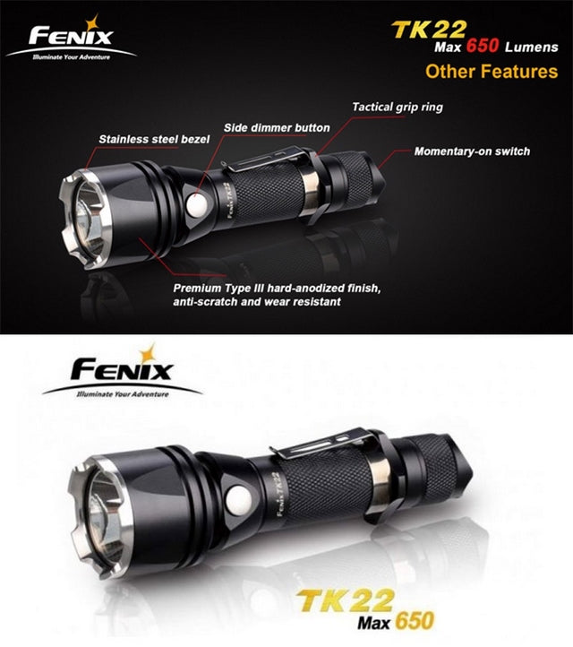 Fenix TK22 Torcia Cree Led 650 Lumen