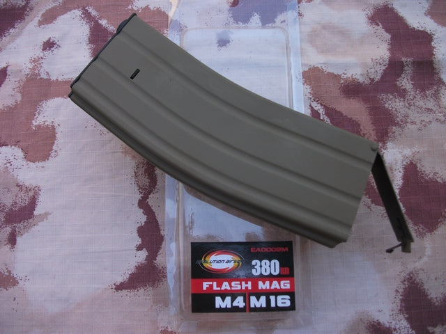 Flash Magazine M4-M16 & 5,56 Series Tan 380bb by Evolution Airsoft