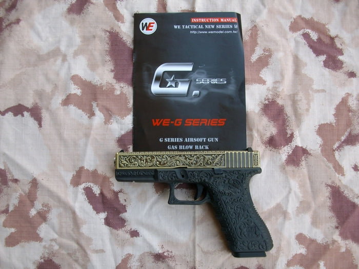 G17 - S17 Floral Pattern Ivory GBB Metal Slide by We