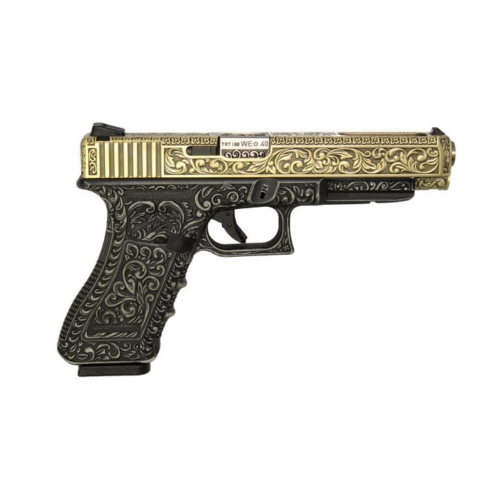 G34 Classic Floral Pattern - Ivory - With UPC Pistol Display Case by We