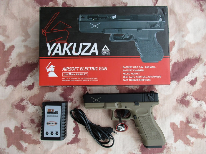 Yakuza AEP Li-Po G18c Type Tan Micro Mosfet by Delta Tactics Airsoft