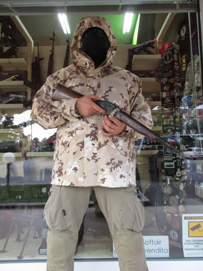 Goretex Trilaminato Completo E.I. Giaccone - Windstopper - Pantalone Vegetato Desert