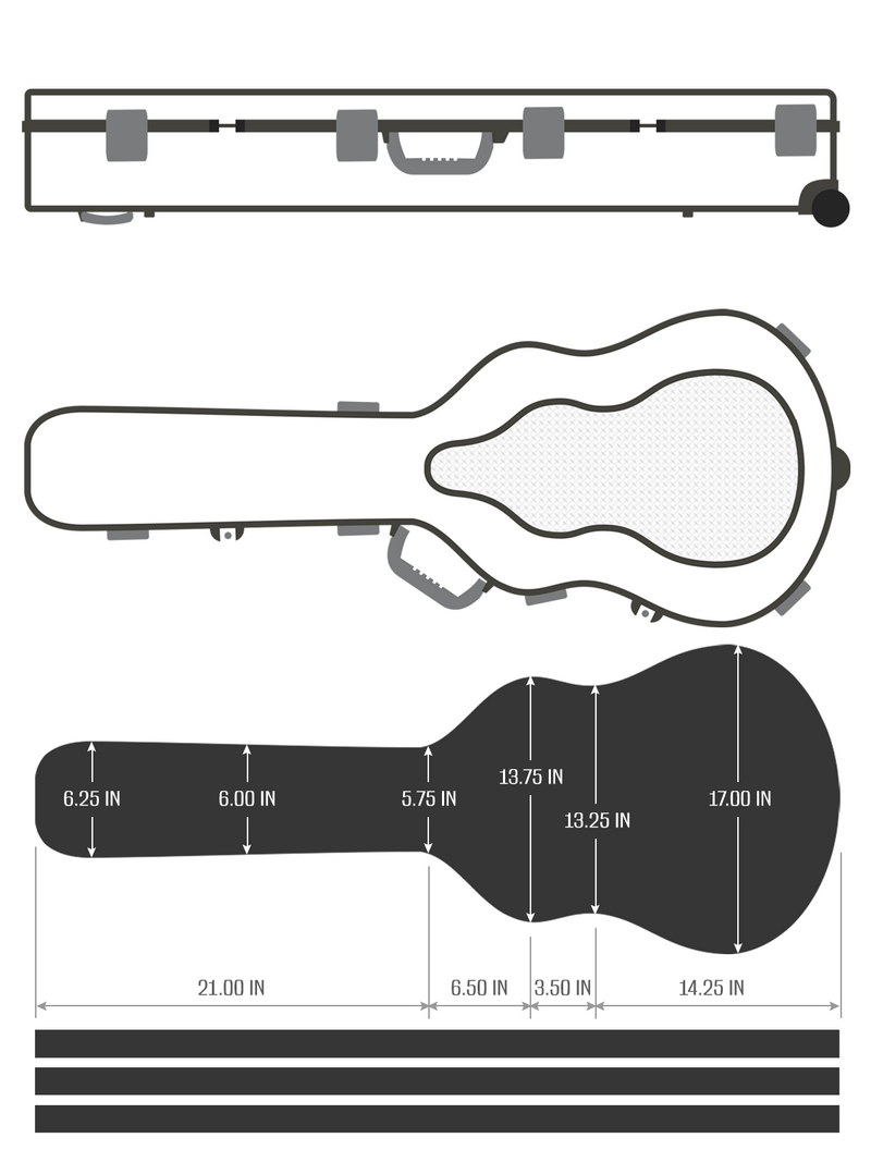Guitar Case Single Rifle - Pistol & Accessories Black Hard Case