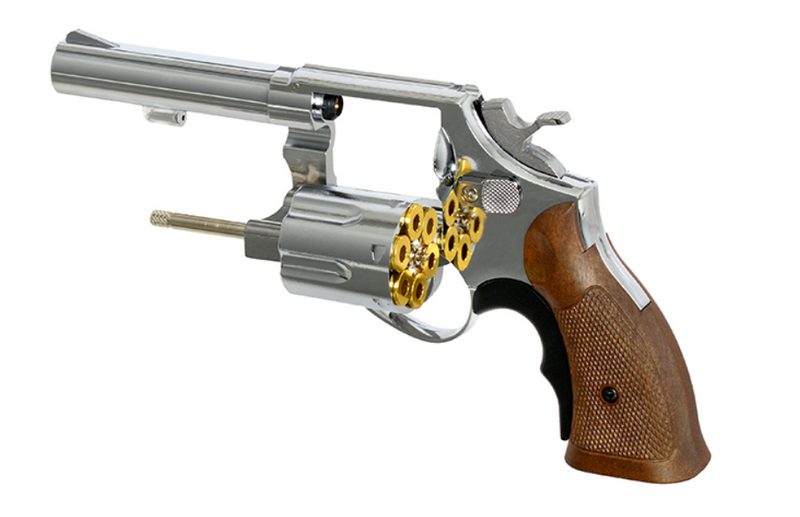 HFC 131C American Six Shot Double Action Silver - Chrome Gas Revolver by HFC
