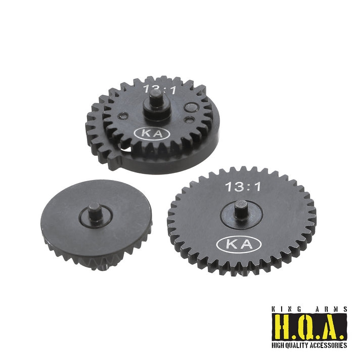 13:1 HQA Steel Super High Speed Gear Set 13:1 HQA Steel Super High Speed Gear Set KA-02-08 by King Arms