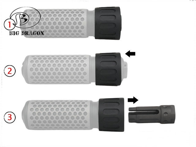 KAC Style QDC-CQB Quick Detach Suppressor Long Silenziatore by Big Dragon