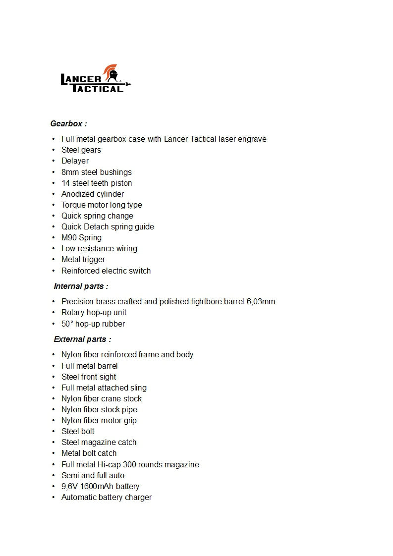 Lancer Tactical M4 PDW SD LT15 Black by Lancer Tactical