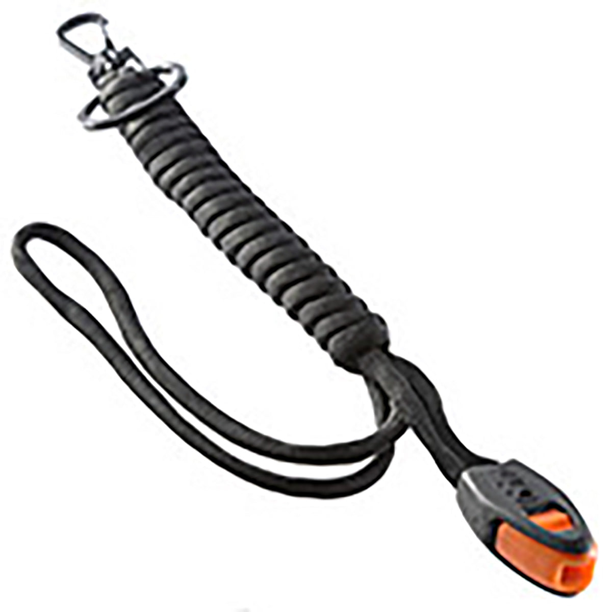 Paracord Lanyard Nero Fischietto Emergenza Portachiavi