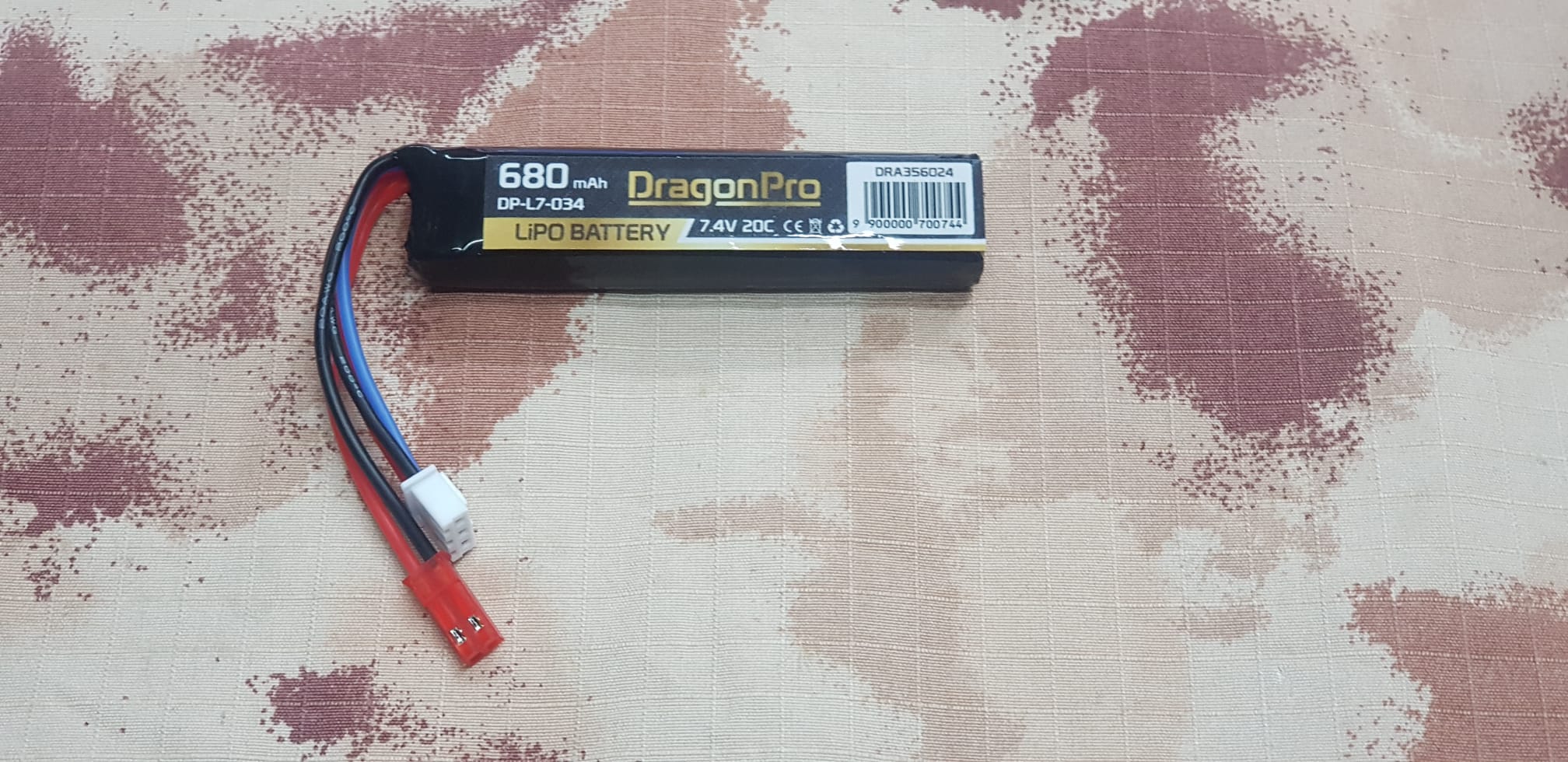LiPo Batteria DP-L7-034 7.4V 680mAh 20C LiPo 74x17x12mm. by Dragonpro