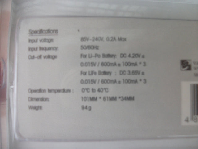 Li-Po Li-Fe VTE600 Combo Balance Battery Charger by Vapex