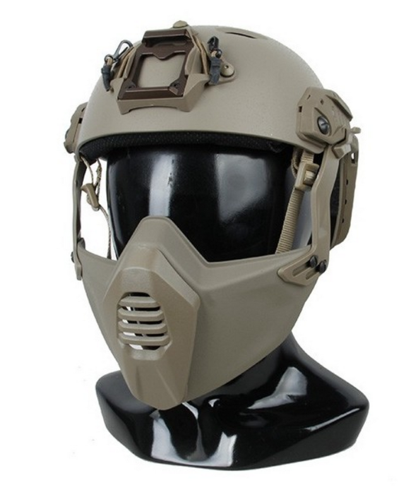 Lightweight Polymer Protection Mask Tan for Fast - SF SFire Helmet by TMC