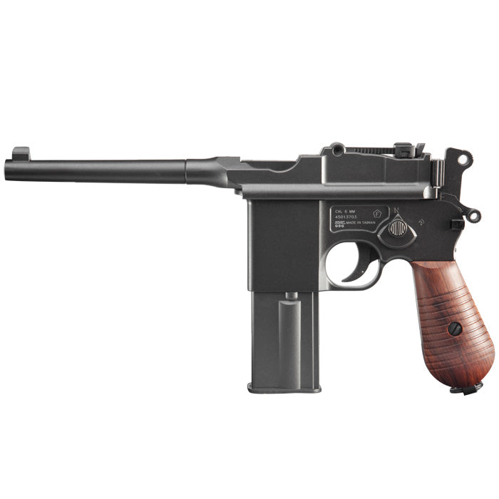 M712 Broomhandle Mauser C96 "Schnell Feuer Pistole" Co2 GBB Full Auto & Full Metal by Kwc