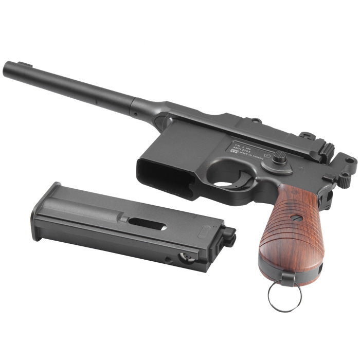 M712 Broomhandle Mauser C96 "Schnell Feuer Pistole" Co2 GBB Full Auto & Full Metal by Kwc