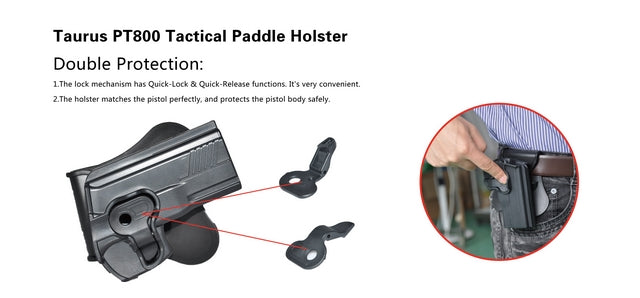 M92 & Taurus PT800 Tactical Paddle Holster Fobus Type by Cytac Tech