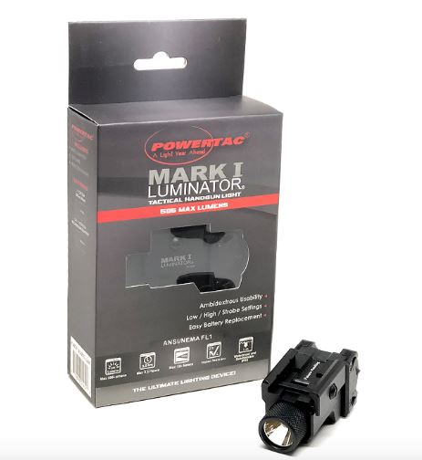 MARK I Luminator Pistol - RIS Tactical Light 80 > 595 Lumen by Powertac