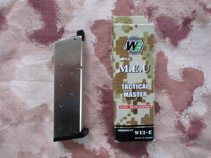 MEU 1911 Socom Gear Ascend KP1911 Silver - Chrome - Inox Gas Magazine by We