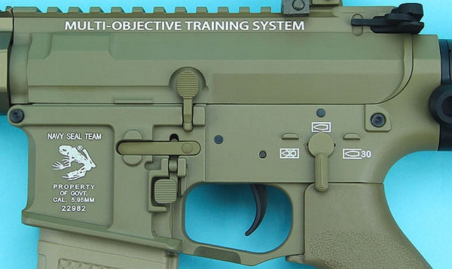 MOTS M4 12,5" Tan Keymod Navy Seals Logo by G&P