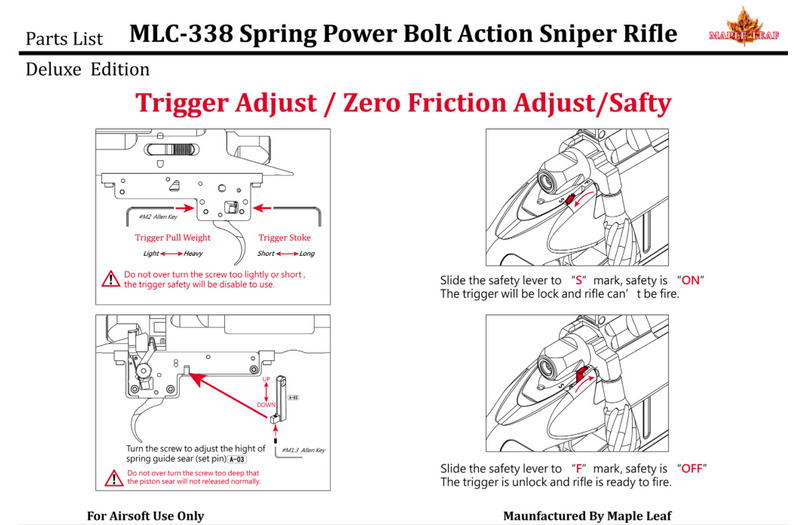 Maple Leaf MLC 338 Spring Bolt Action Rifle 100% Vsr10 Tokyo Marui Compatible by Maple Leaf
