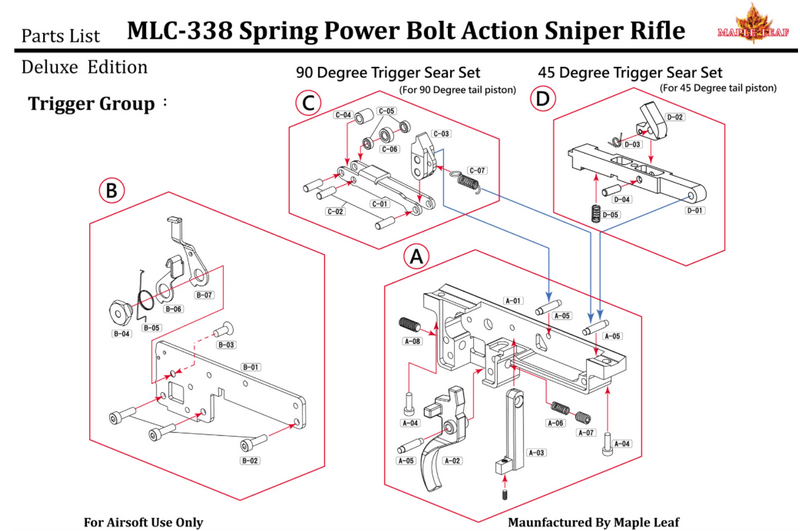 Maple Leaf MLC 338 Tan Spring Bolt Action Rifle 100% Vsr10 Tokyo Marui Compatible by Maple Leaf