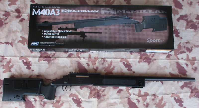 M40A3 McMillan Scritte e Loghi Originali Sniper Spring Bolt Action Rifle by Asg