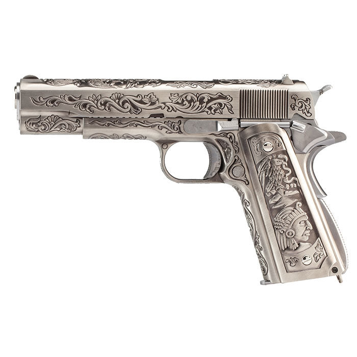 Mexico Druglord 1911A1 GBB Full Metal Satin Chrome Etched by We