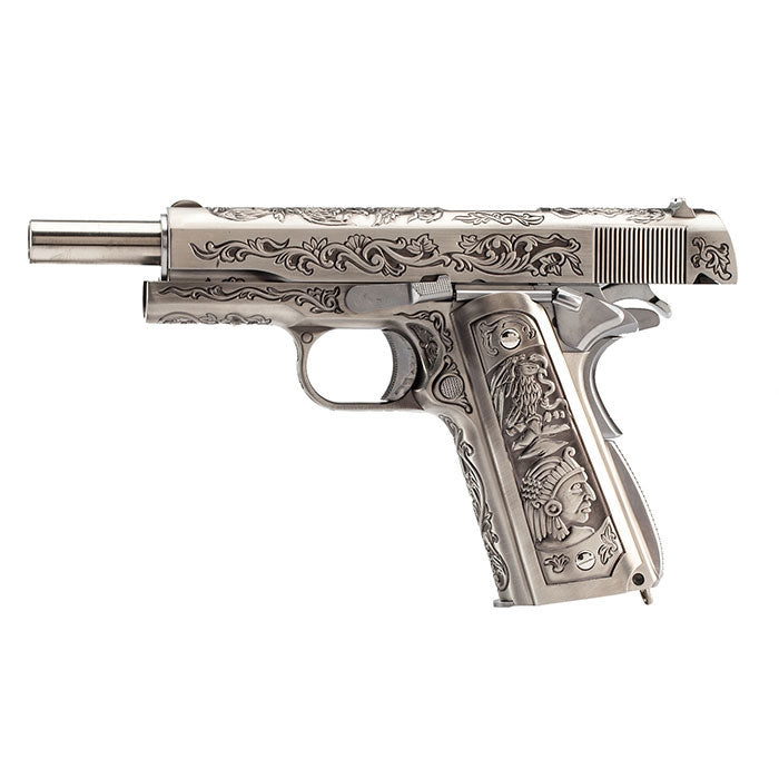 Mexico Druglord 1911A1 GBB Full Metal Satin Chrome Etched by We