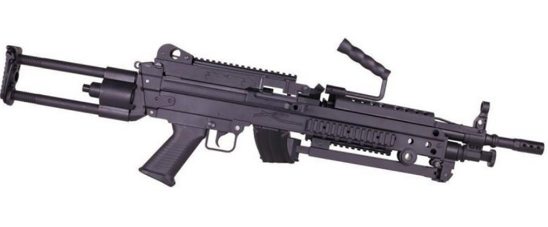 Cybergun > S&T Minimi M249 Parà - Paratrooper FN-Herstal Scritte e Loghi Originali Nylon Fiber Light Version by S&T per Cybergun