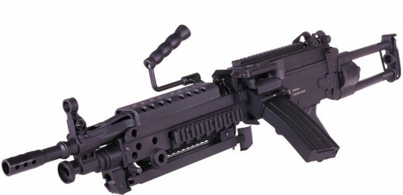 Cybergun > S&T Minimi M249 Parà - Paratrooper FN-Herstal Scritte e Loghi Originali Nylon Fiber Light Version by S&T per Cybergun