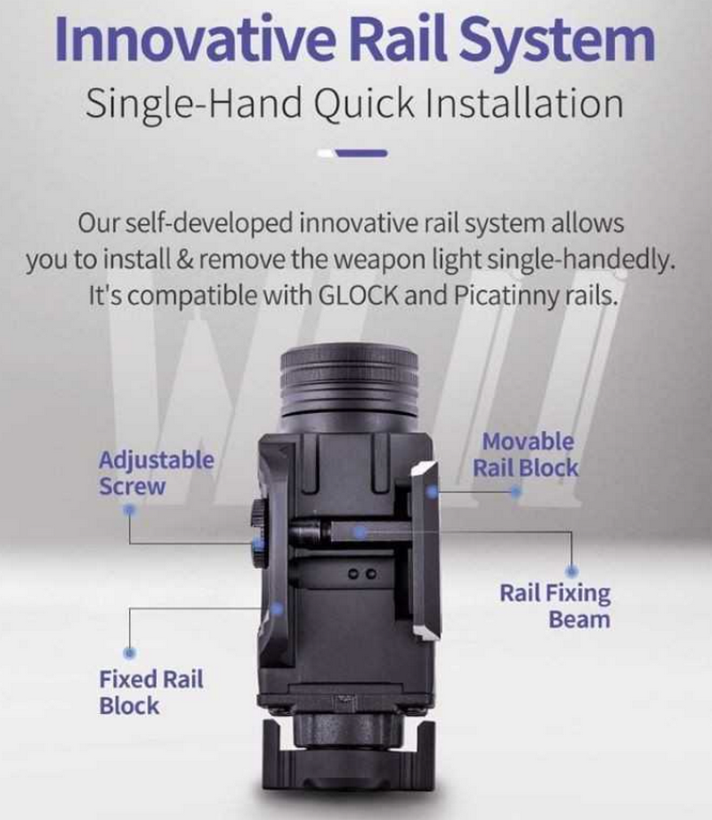 Nextorch WL13 Gun Rail Torch Torcia Ambidestra 1300 Lumen by Nextorch