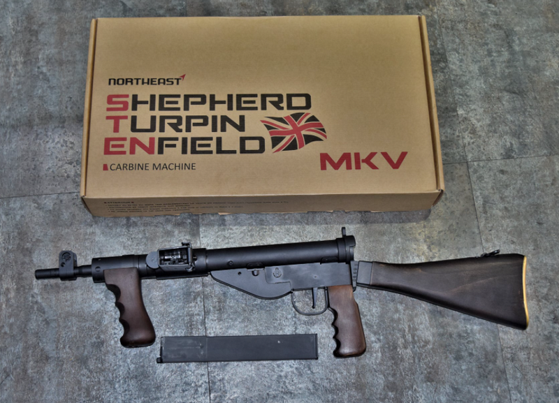 NorthEast Sten MkV Shepperd & Turpin Enfield GBB Gas BlowBack Full Wood & Metal Machine Gun by NorthEast