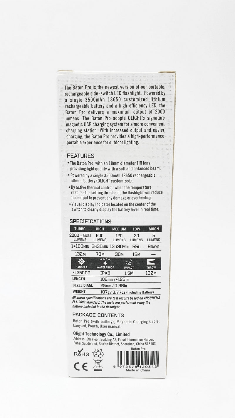 Olight Baton Pro 2000 Lumen by Olight Tech.