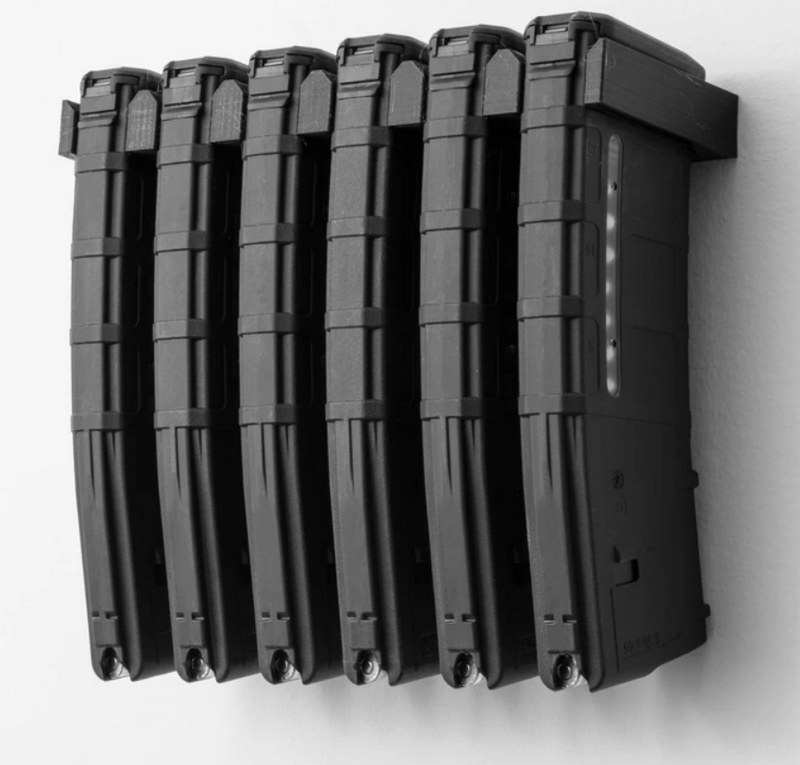 AR15-M4 Polymer Magazine Standard 6 x Wall Mount Mag Holder Home Magazine Storage Rack by Spartan Mounts