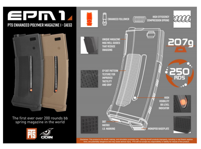 PTS EPM1 250bb Tan Enhanced Polymer Magazine by PTS