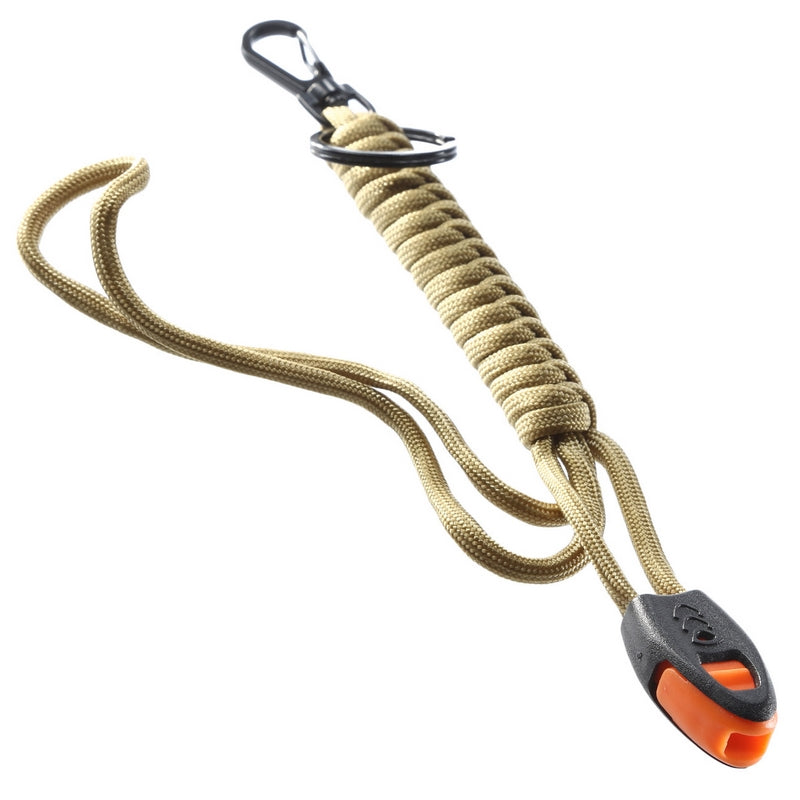 Paracord Lanyard Coyote Tan Fischietto Emergenza Portachiavi